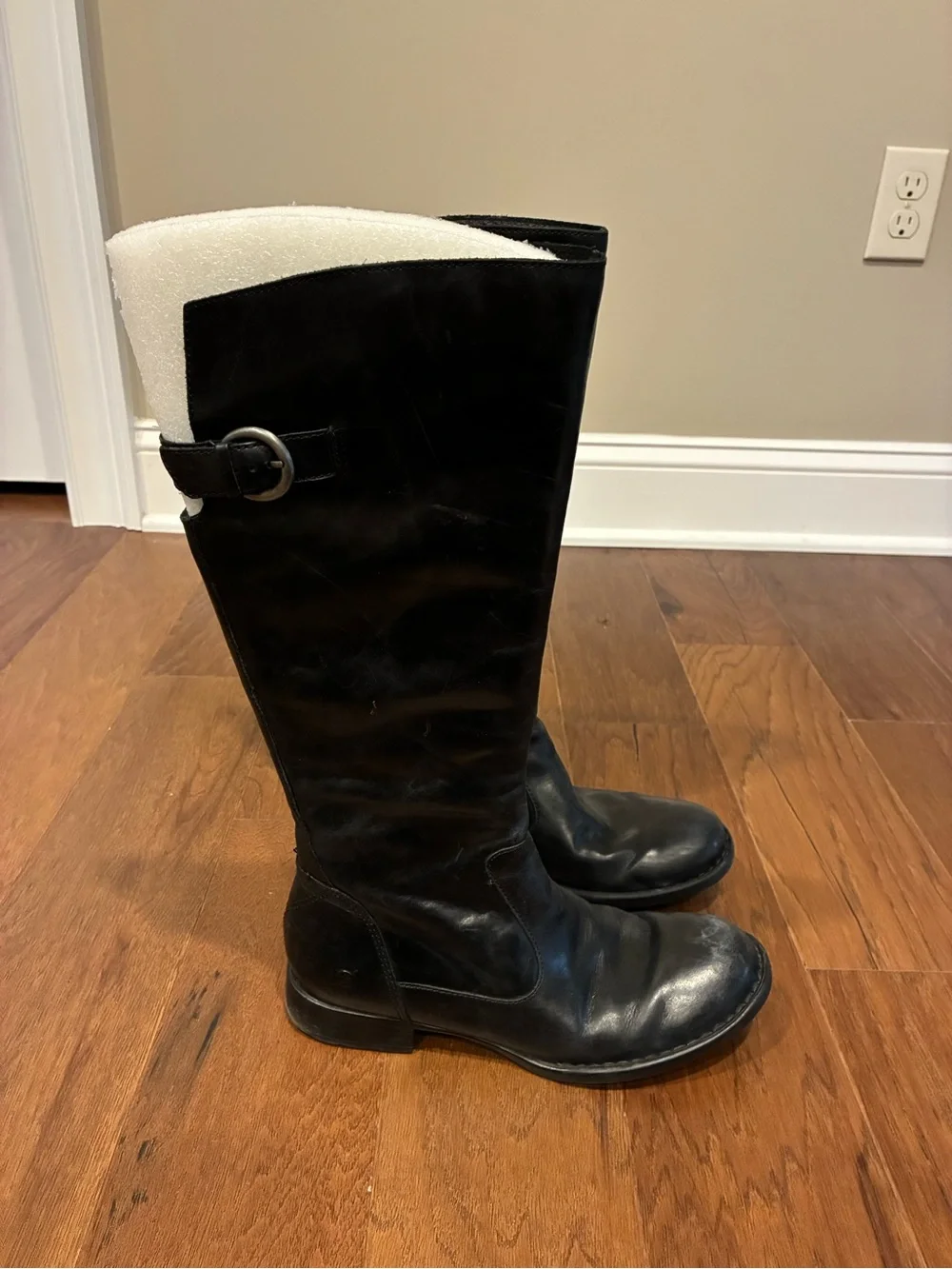 Born Lottie Tall Black Leather Boots